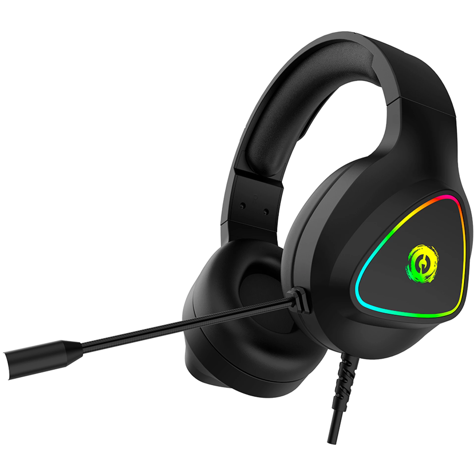 CANYON Shadder GH-6, RGB gaming headset with Microphone, Microphone frequency response: 20HZ~20KHZ,  ABS+ PU leather, USB*1*3.5MM jack plug, 2.0M PVC cable, weight: 300g, Black
