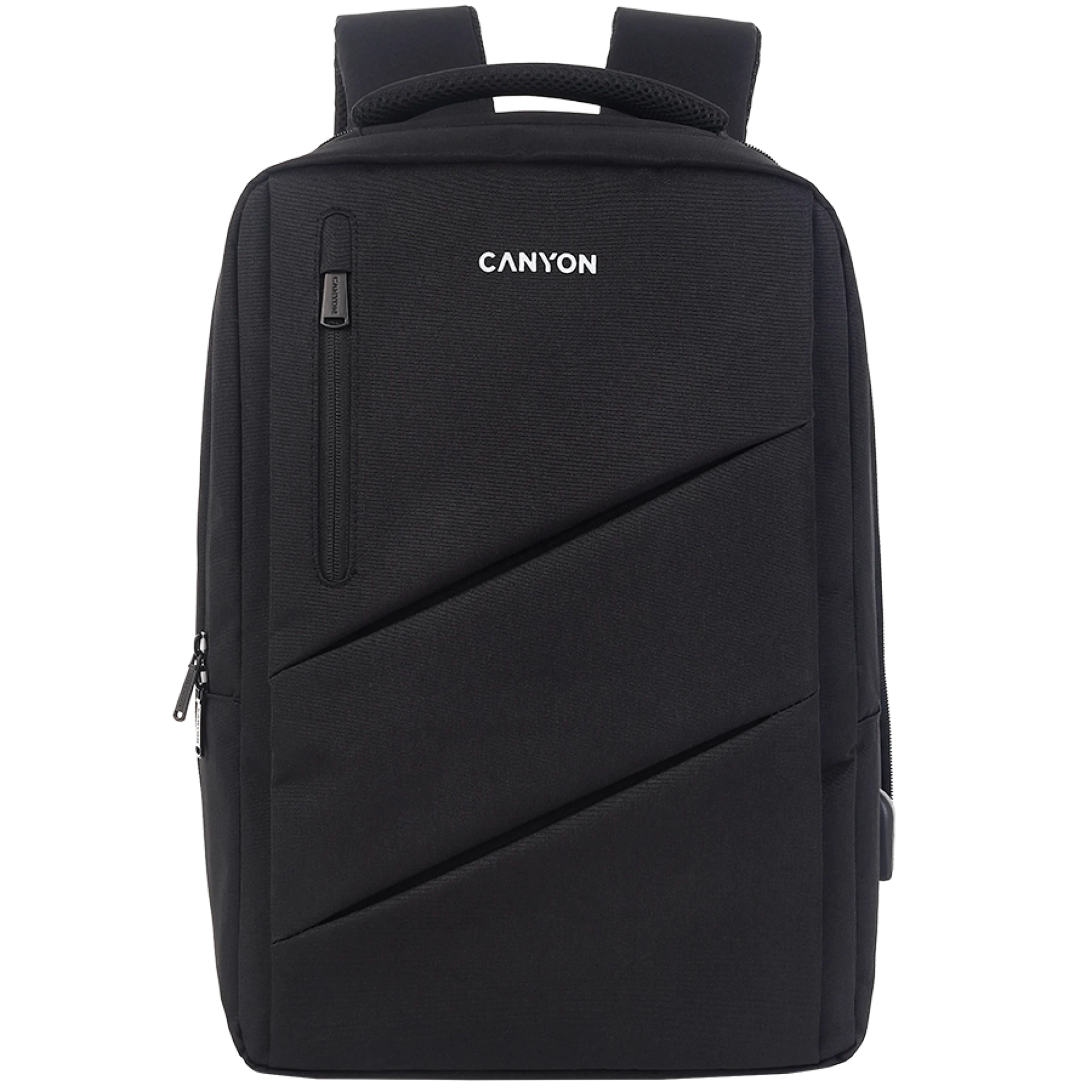 CANYON BPE-5, Laptop backpack for 15.6 inch, Product spec/size(mm): 400MM x300MM x 120MM(+60MM),Black, EXTERIOR materials:100% Polyester, Inner materials:100% Polyestermax weight (KGS): 12kg