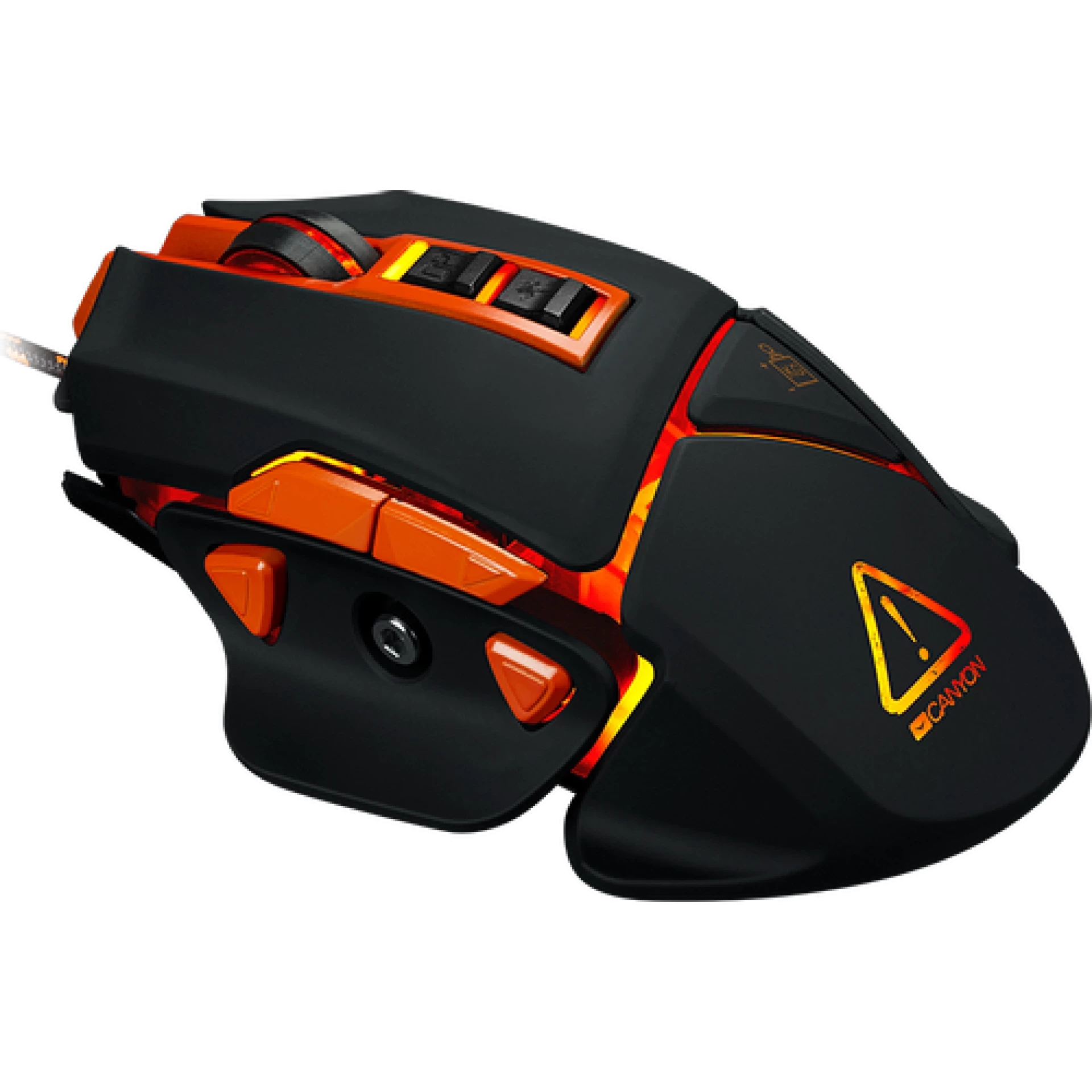 CANYON Optical gaming mouse, adjustable DPI setting 800/1000/1200/1600/2400/3200/4800/6400, LED backlight, moveable weight slot and retractable top cover for comfortable usage
