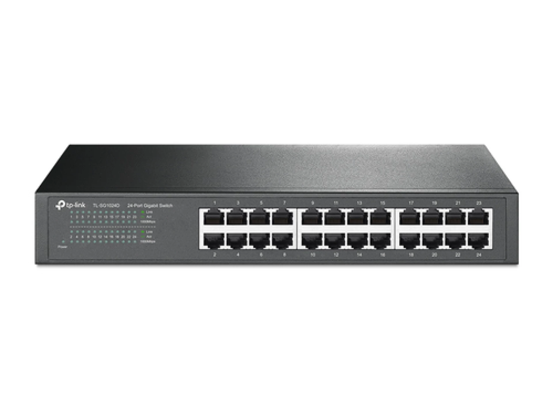 Switch TP-Link TL-SG1024D 24-port Gigabit Desktop/Rachmount Switch, 24 10/100/1000M RJ45 ports, 13-inch rack-mountable steel case