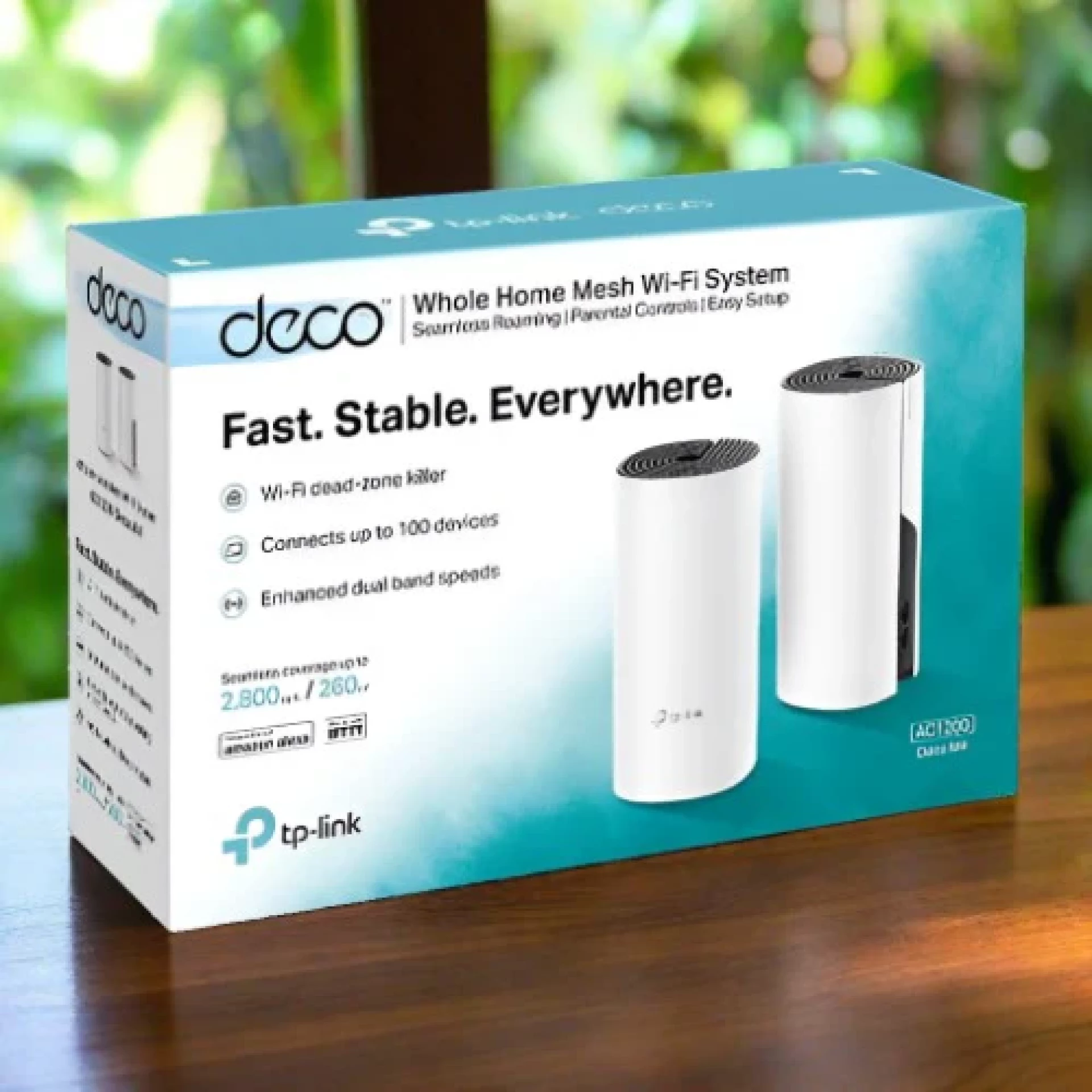 TP-Link Deco M4 (2-pack) AC1200 Whole-Home Mesh Wi-Fi System,Qualcomm CPU,867Mbps at 5GHz+300Mbps at 2.4GHz,2 Gigabit Ports, 2 internal antennas,MU-MIMO, Beamforming,Parental Controls,QoS,Reporting,Access Point Mode,IPv6 Ready,Deco App