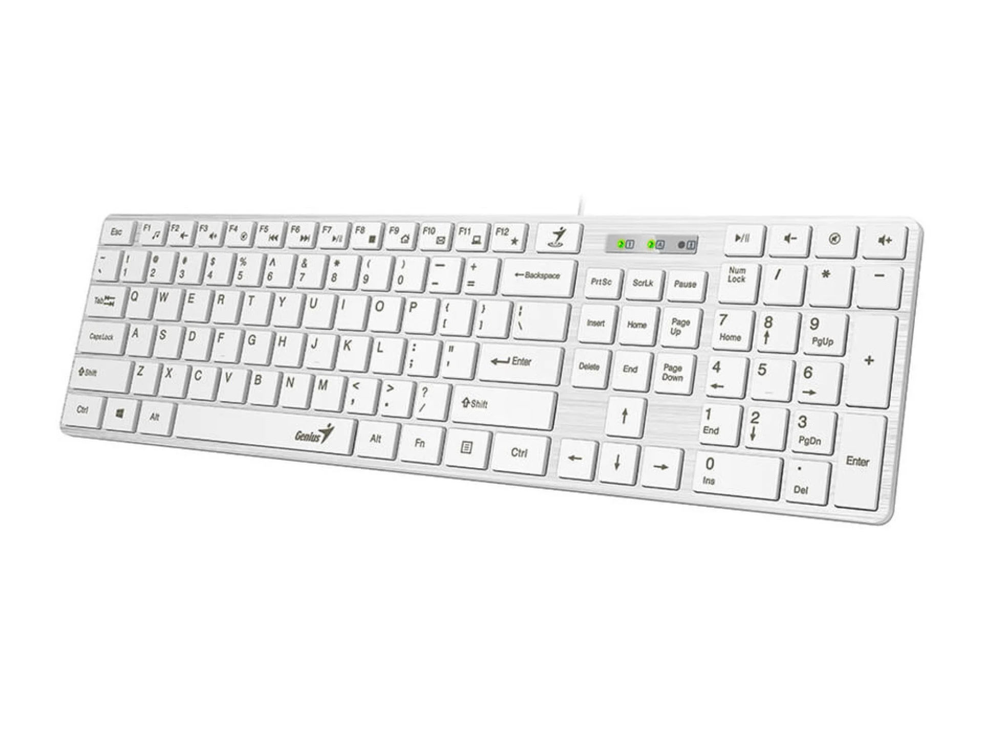 Genius SlimStar 126 tastatura  USB veza, low-profile tipke, bijela-white