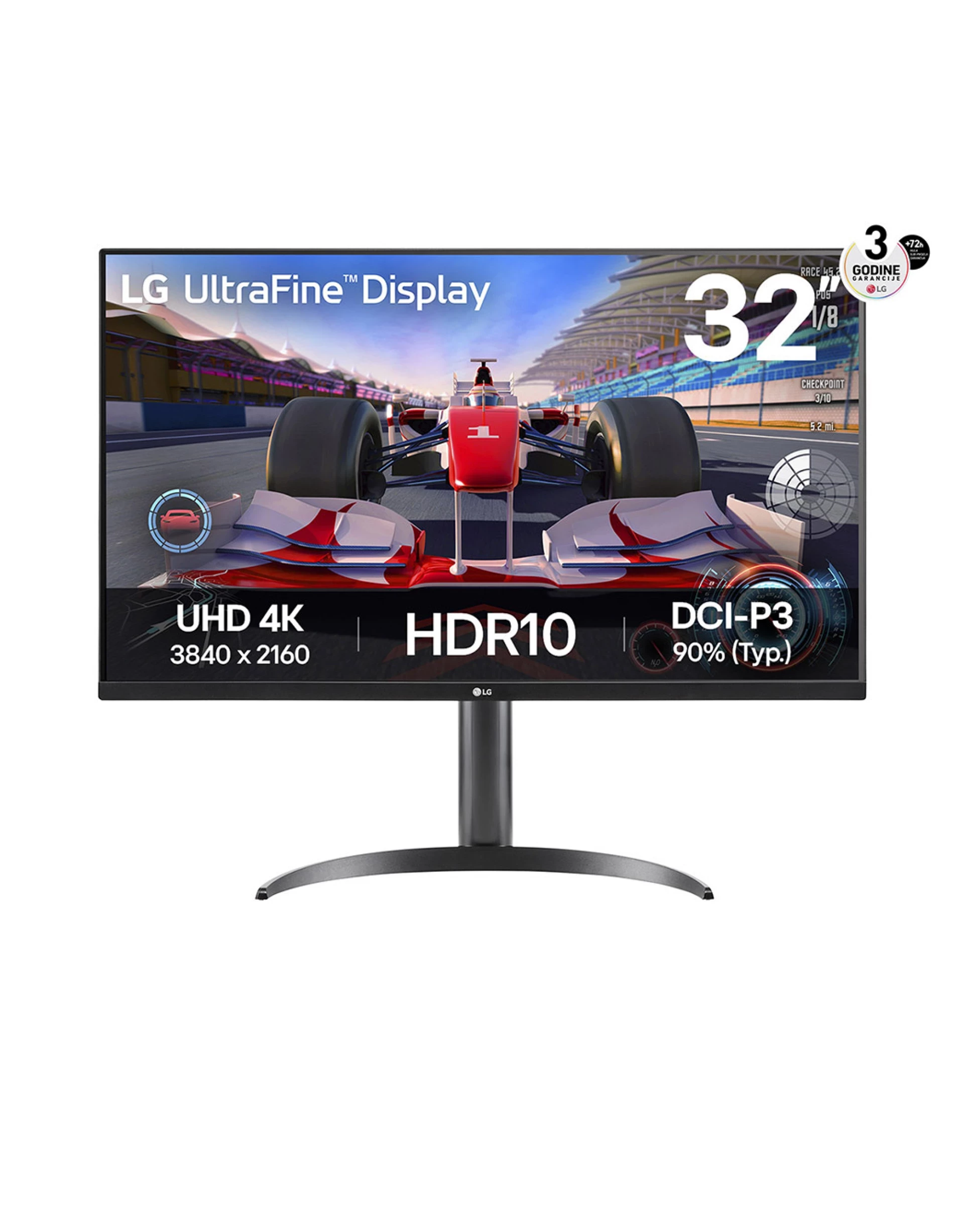 LG 32" 4K UltraFine 32UR550K-BVA, 3840x2160, 4ms, 250cd60Hz, 2xHDMI, DP, 2x5w speakers, HAS