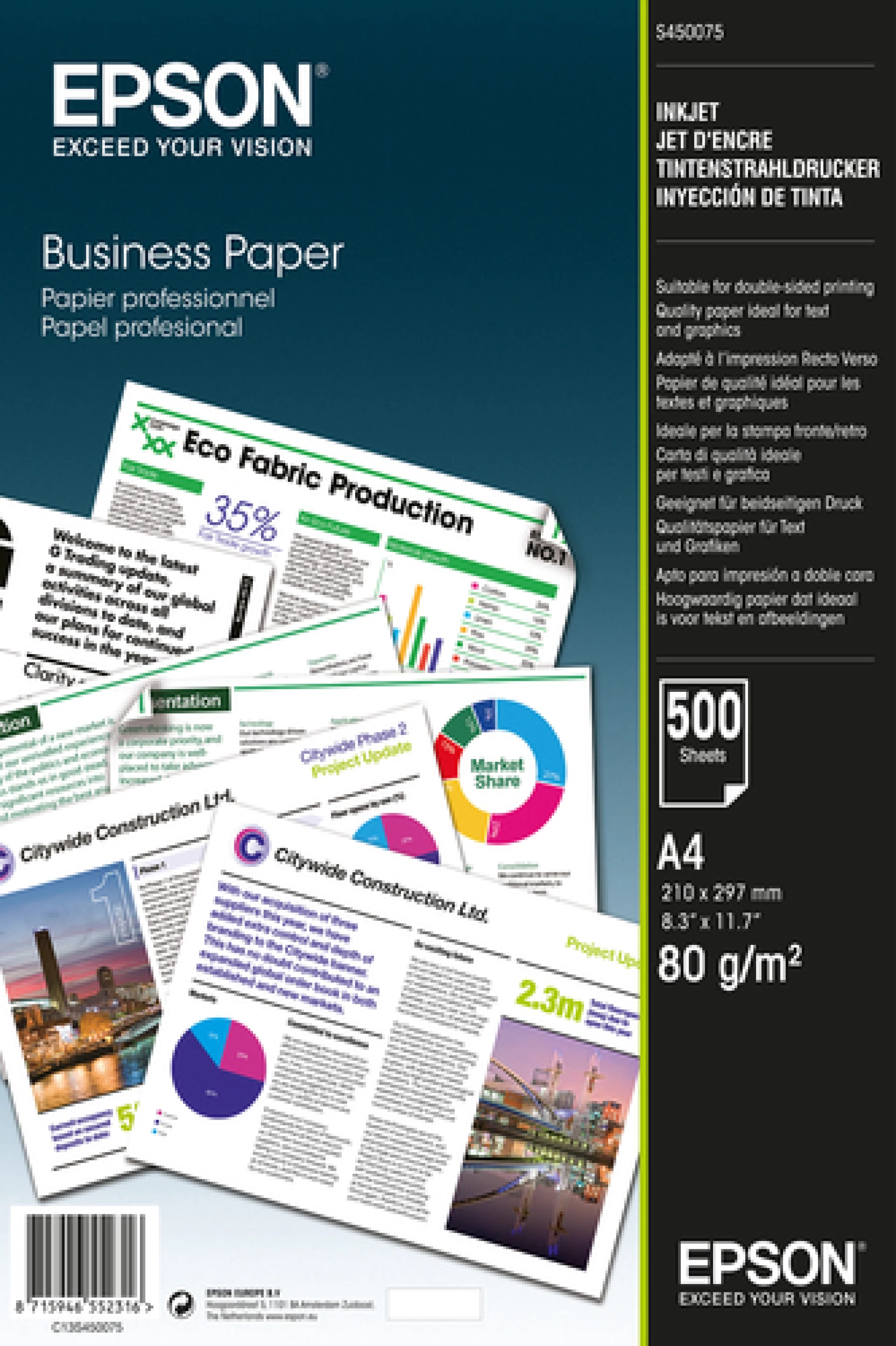 Papir Epson Business Quality A4, 500l, 80g/m2