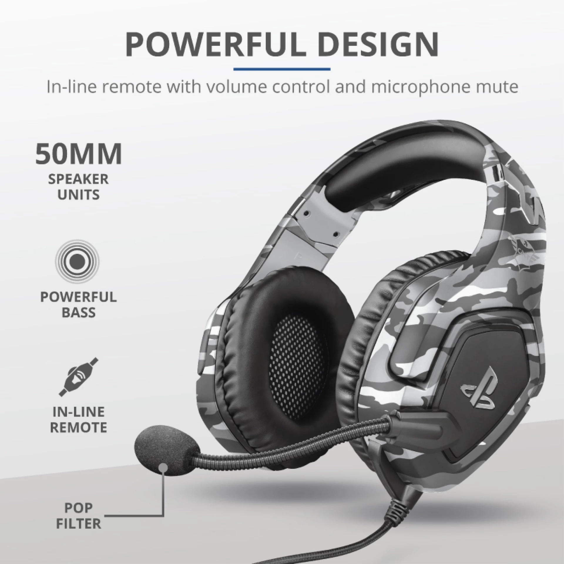 Trust GXT488 PS4 slušalice siv