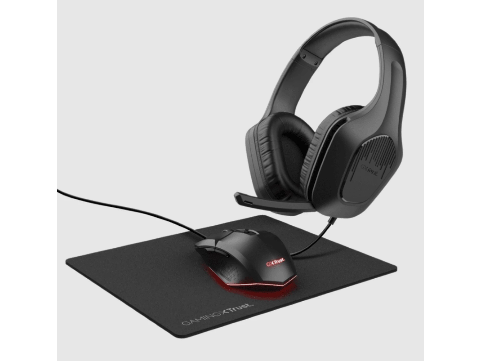 Trust GXT790 3-in-1 gamingbundle (slušalica, miš ipodloga za miš), crna boja