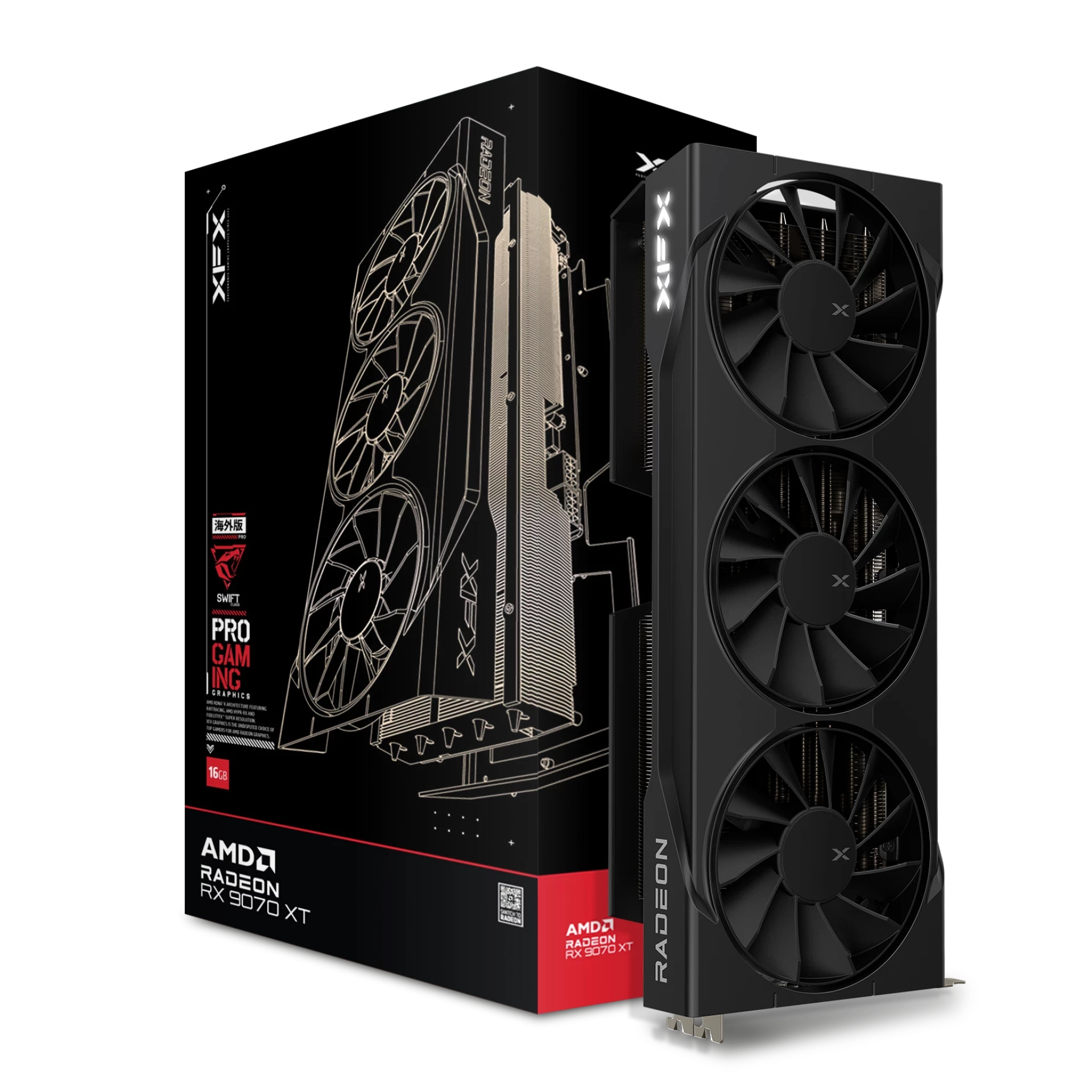 VGA RX 9070 XT XFX Swift 16GB GDDR6 256bit, 2970MHz / 20 Gbps