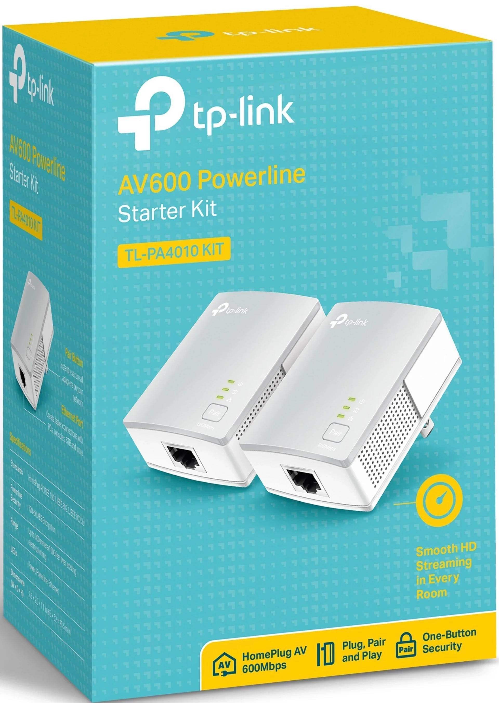 WIRELESS TP-LINK AV600 Powerline Starter Kit TL-PA4010 KIT